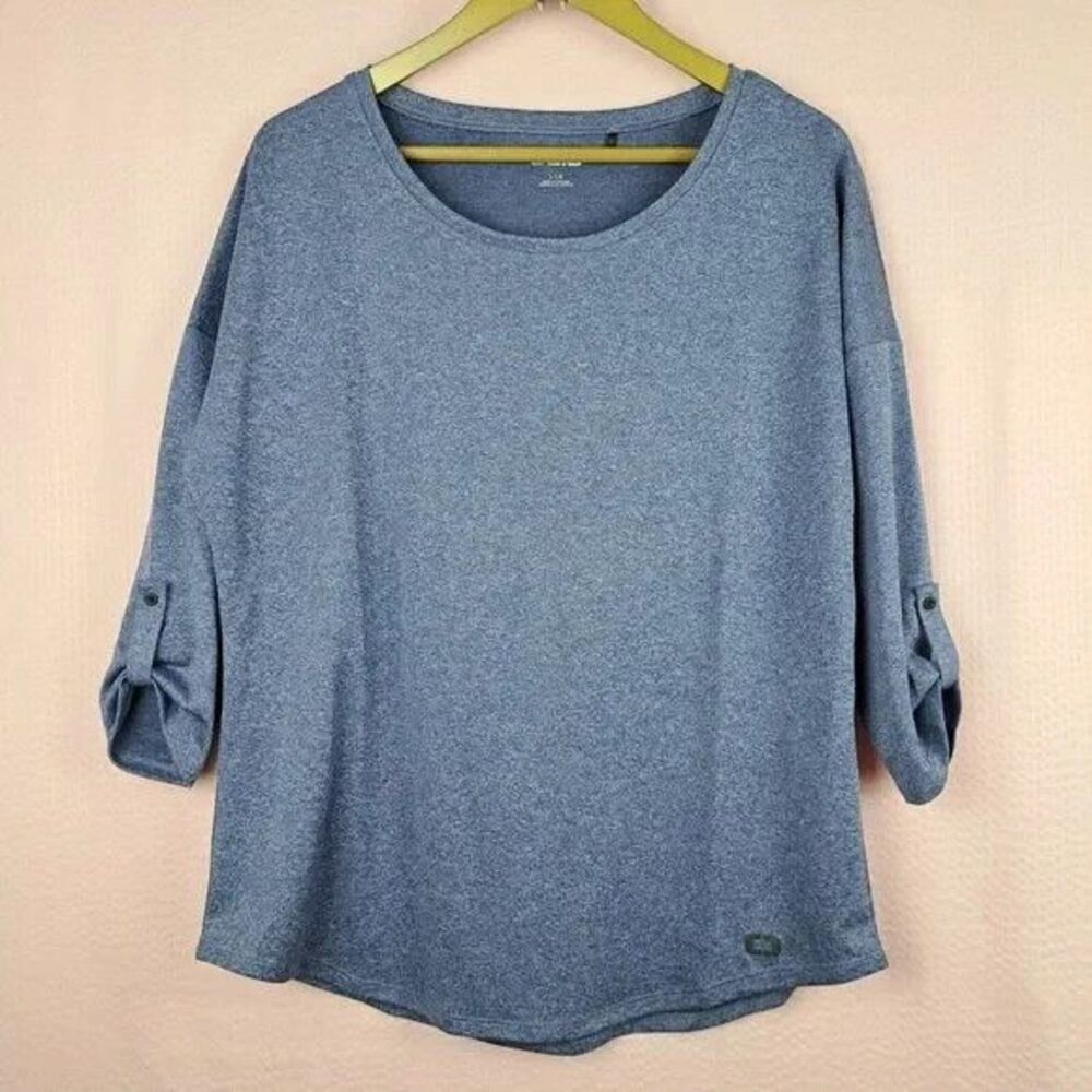 Ogio Performance Womens Blouse Cool Feeling Roll Tab Sleeve Sz L Casual
